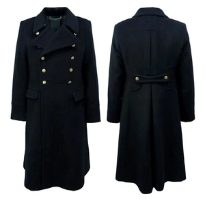 New Russian Winter Black Thickened Wool Coat Long Cold-Proof Training Overcoat - Picture 1 of 15