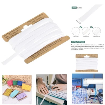 Baumwollköperband Weiß 6mm 10Yard Nähen Quilten Saum Handwerk - Bild 1 von 4