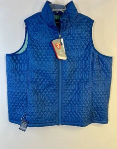 Lands End Puffer Vest Womens 3XL 3X Blue Full Zip Insulated Hiking Outdoors New - Picture 1 of 9