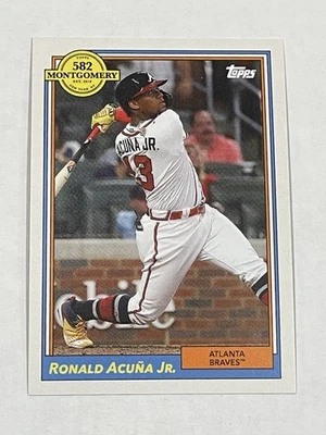 2022 Topps 582 Montgomery Club Baseball #7 - Ronald Acuna Jr - Atlanta Braves - Image 1 of 2