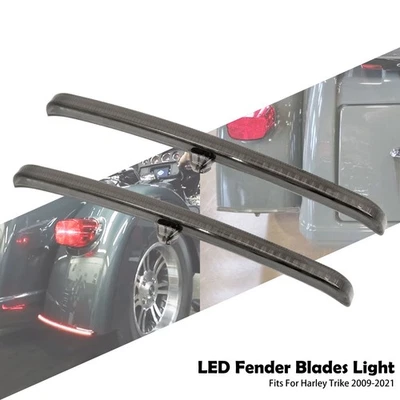 Smoke Lens LED Fender Blades Brake Running Tail Light For Harley Tri Glide 09-21 - Image 1 of 4
