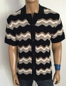 Chemise Reiss multicolore en tricot zigzag taille L - Photo 1/7