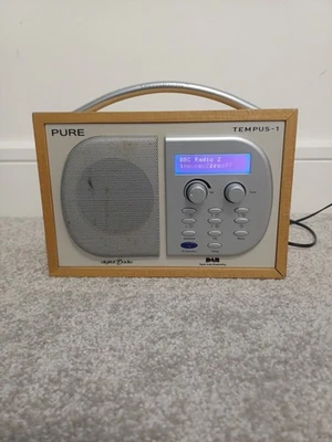 PURE Tempus - 1 DAB Digital FM Radio Wooden Retro Tested & Working With Power Le - Image 1 of 4