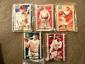 BABE RUTH 1996 AVON METALLIC IMPRESSIONS (5) CARD SET SIGILLATO YANKEES HOF LEGEND - Foto 1 di 5