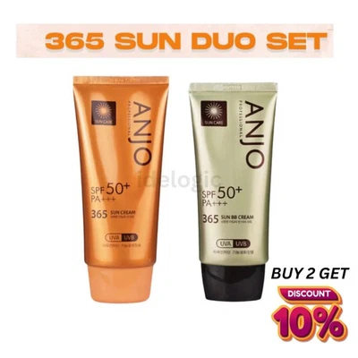 ANJO Professional 365 Sun Cream Orignal SPF50+ PA+++ 70g & Sun BB Cream 50g - Image 1 of 4
