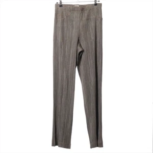 PLEATS PLEASE Pantaloni Poliestere 4 Donna Beige PP73-JF404 Denim Vita Taglia Corre - Foto 1 di 5