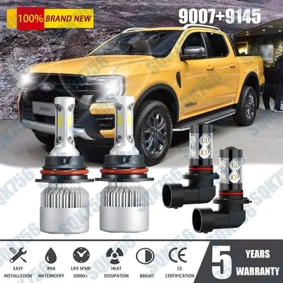 Faro LED de haz alto bajo + bombilla antiniebla para Ford Ranger 2001-2011 -4X 6000K Foto 1 de 4
