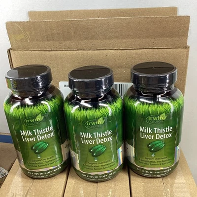 3x Irwin Naturals Milk Thistle Liver Detox Supplement 60 Count Ea Exp 03/27 - Image 1 of 4
