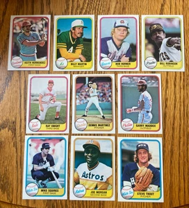 1981 BASEBALL CARD LOT of 10 FLEER KEITH HERNANDEZ, BILLY MARTIN, JOE MORGAN - Picture 1 of 2