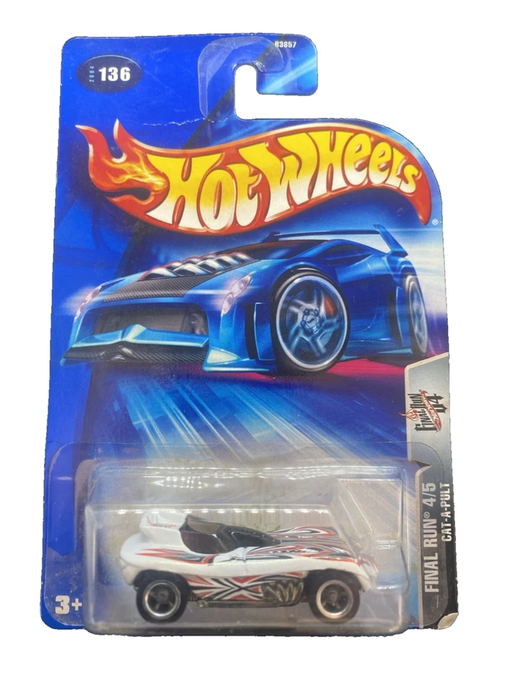 Hot Wheels Diecast 2004 #136 Cat-A-Pult Final Run Long Card - New - Image 1 of 4