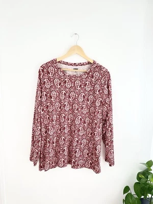 Camisa Top Lands End 2X Rosa Blanco Floral Algodón Manga Larga Para Mujer’s Plus 2X Foto 1 de 4