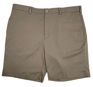 Roundtree & Yorke Mens Shorts Size 40 Tan FlatFront Slash Pockets Golf Business - Picture 1 of 12