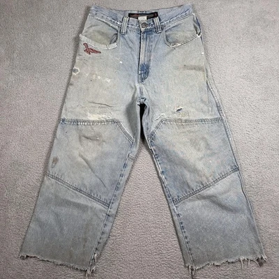 Jeans De Colección JNCO Para Hombres 34x29 Azul Claro Sueltos Pierna Ancha Doble Rodilla Patinador EE. UU. Foto 1 de 4