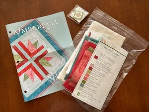 Kimberbell Pieced Poinsettia Table Topper Pillow Kit & Pin From 2021 Bella Box - Picture 1 of 5