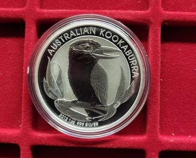 2012 Australien Kookaburra 1 dollaro 1 oncia argento 999 capsula - Immagine 1 di 2