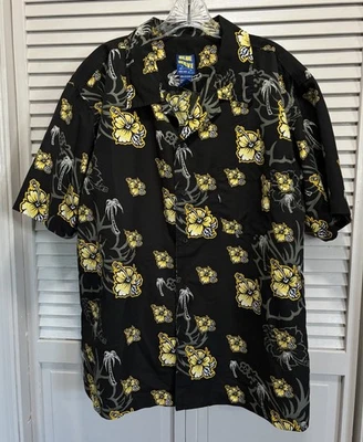 Camisa manga corta azul onda hawaiana/tropical abotonada talla L Vaca Beach Foto 1 de 4