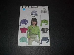 Chaquetas sin forro Butterick Pattern 4844 para niñas con variaciones de manga 6 estilos 2~5 U - Imagen 1 de 3