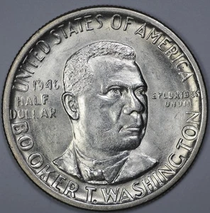1946 Booker T Washington 50c Commemorative Silver Half Dollar UNC - Picture 1 of 3
