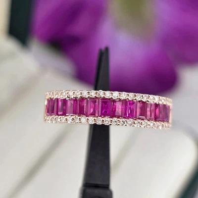 Beautiful Effy 14kt Rose Gold 1.28ctw Ruby & Diamond Band Size 7 - Image 1 of 4