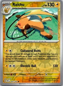 Raichu Reverse Holo Common SV05: Temporal Forces 052/162 NM - Picture 1 of 2