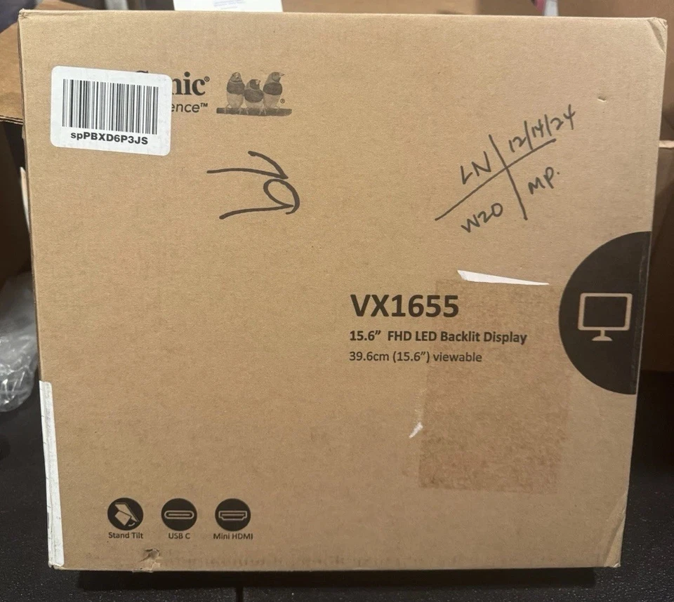 ViewSonic VX1655 15.6 Inch 1080p FHD Portable LED IPS Monitor New in box - Image 1 of 4