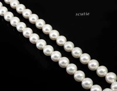 Genuine Natural South Sea Pearl "Tahiti" 10.00 MM Round Milky White Strand 15" - Image 1 of 4