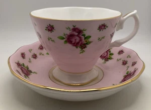 Taza de té y platillo Royal Albert New Country Roses vintage blancos - Imagen 1 de 5
