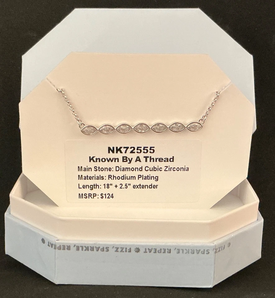 炸弹派对项链“Known By A Thread”NK72555 CZ 铑 — 第 1/1 张图片