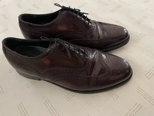 Pre-owned Florsheim Imperial Burgundy Leather Wingtip Oxfords Shoes Size 10 3E - Picture 1 of 6