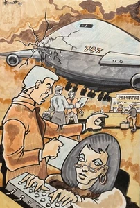 AIRPLANE ** MIKE BENNETT'S  ORIGINAL  ART   (2025) 09/01/25 - Picture 1 of 1
