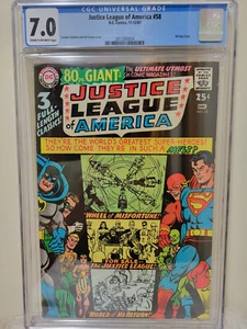 Justice League of America #58 CGC 7.0 JLA 1967 DC COMICS 50 Page Giant - Picture 1 of 1