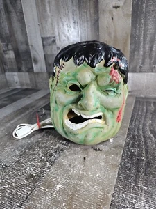 Frankenstein Monster Light Up Foam Head Face Halloween Decor Vintage 90s Matrix - Picture 1 of 8