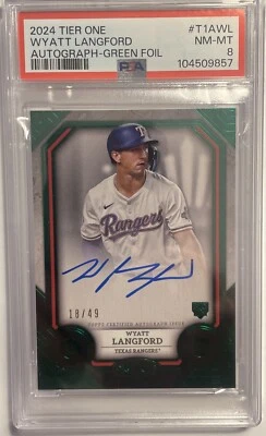 Wyatt Langford (RC) Auto Green Foil/49 - 2024 Topps Tier One #T1A-WL - Image 1 of 2