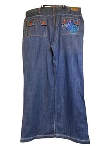 Vintage Y2K Gino Green Global Jeans Herren 42x33 bestickt Baggy Hip Hop Skater - Bild 1 von 14