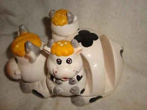 COW NAPKIN HOLDER WITH SALT AND PEPPER SHAKERS #013 - Picture 1 of 2