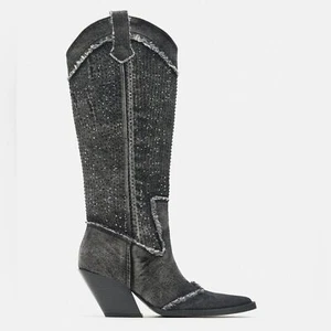 Botas de vaquero ZARA Rhinestone - Imagen 1 de 14