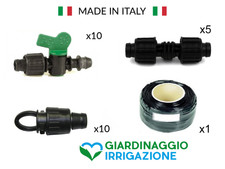 Kit completo irrigazione a goccia con raccordi e bobina tape 100 m, 10 file