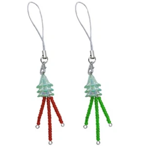 Beads Phone Chain Christmas Tree Phone Charm Phone Ornament for Phone Bag Keys - Zdjęcie 1 z 10