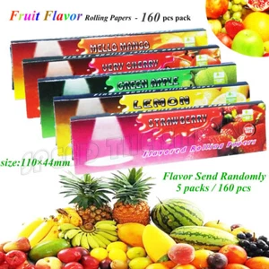 5 Packs Variety Juicy Fruit Flavored Cigarette Rolling Paper 160 Papers 108*45mm - Picture 1 of 6