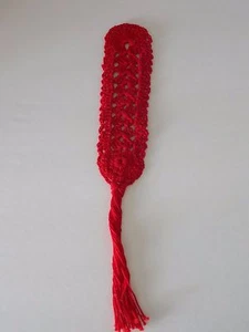 Red Crocheted Bookmark * Handmade - Bild 1 von 5