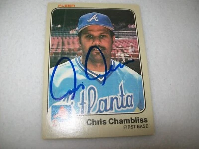 1983 FLEER CHRIS CHAMBLISS AUTOGRAPH SIGNED AUTO #134 ATLANTA BRAVES - Image 1 of 2