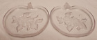 Vintage miniature plastic Apple Party Trays Set of 2 with box coaster-size VG-EX