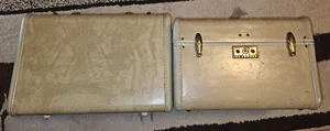 2 Vintage Streamlite Samsonite Luggage Set Cream 13” Makeup & 15" Luggage - Picture 1 of 11