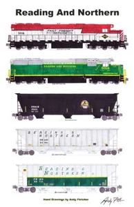 Poster ferroviario Reading & Northern Hopper Train 11""x17"" firmato da Andy Fletcher - Foto 1 di 1