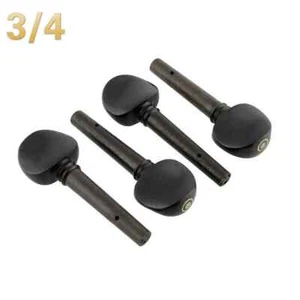 4 pack ebony  wood 3/4 violin tuning pegs with pearl eyes classic - Picture 1 of 3