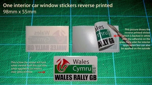 Ventana/Parabrisas Gales Cymru Rally GB WRC Calcomanía Adhesiva 98x55 x1 Interior - Imagen 1 de 2