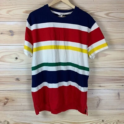 Camiseta J Crew Para Hombre Grande Colorida Rayas Anchas Algodón Pesado Reimaginada Preppy Foto 1 de 4