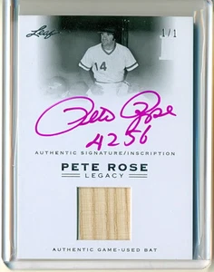2011 LEAF PETE ROSE LEGACY 1/1 RARE AUTO BAT REDS EXPOS PHILLIES - Picture 1 of 1