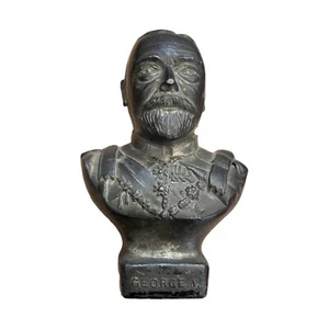 King George V Bust Silver Jubilee Souvenir Metal Miniature British Monarchy - Picture 1 of 16