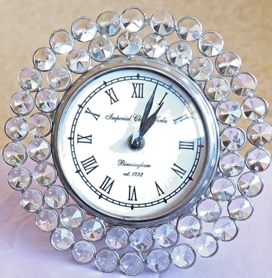 Decorative Bedazzled IMPERIAL CLOCK WORKS Birmingham Est 1792.  Desk / Mantle  - image 1 of 4